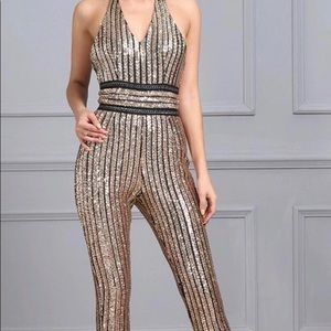Angel Brinks Striped Jumpsuit